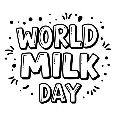 World Milk Day Graphic Designのイラスト素材