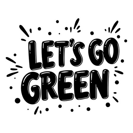 Let's Go Green Typography Graphicのイラスト素材