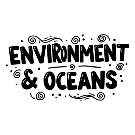 Environment & Oceans Typography Graphicのイラスト素材