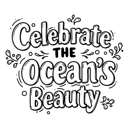 Black and white ocean quote graphicのイラスト素材