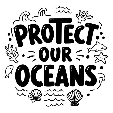 Protect Our Oceans Graphicのイラスト素材