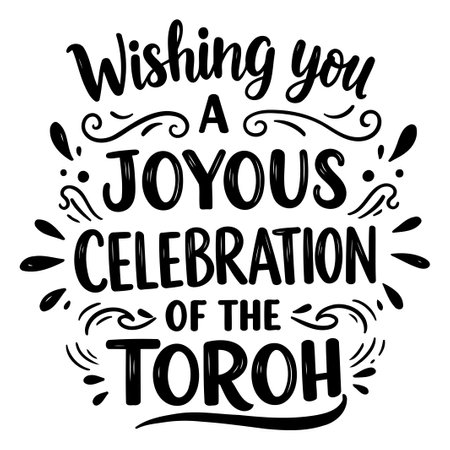 Wishing you a Joyous Celebration of the Torahのイラスト素材