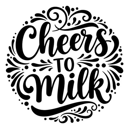 Cheers to Milk Round Designのイラスト素材