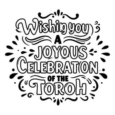 Wishing you a Joyous Celebration of the Torahのイラスト素材