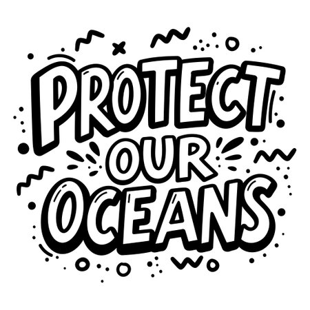 Protect Our Oceans Inspirational Graphicのイラスト素材
