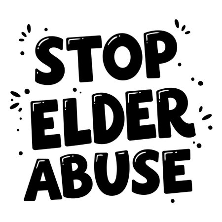 Stop Elder Abuse Graphic for Social Awarenessのイラスト素材