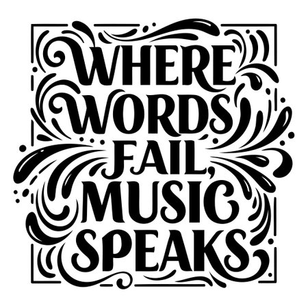 Motivational quote graphic for music loversのイラスト素材