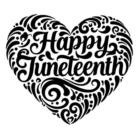 Happy Juneteenth Heart Designのイラスト素材