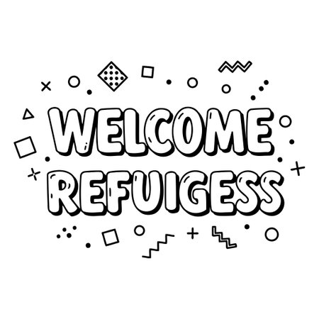 Welcome Refugees Graphic Designのイラスト素材