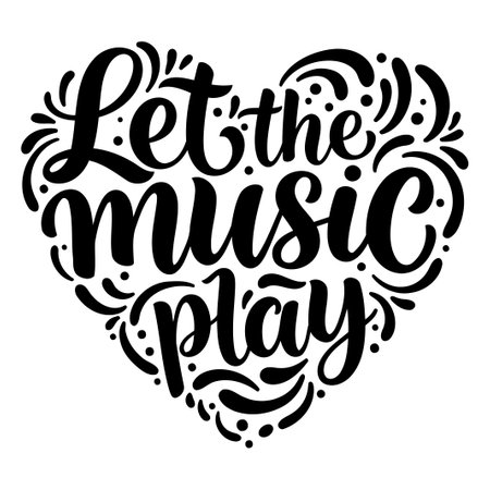 Let the music play heart graphicのイラスト素材