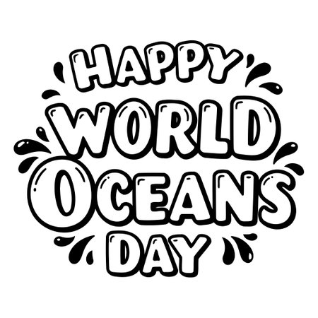 Happy World Oceans Day graphicのイラスト素材