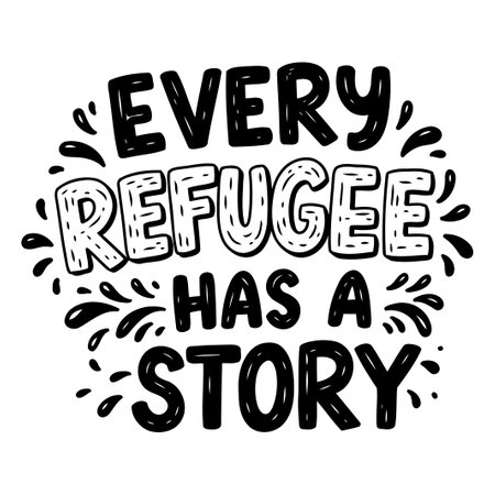 Motivational Quote: Refugee Storyのイラスト素材