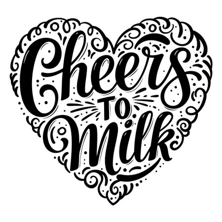 Cheers to Milk Heart Designのイラスト素材