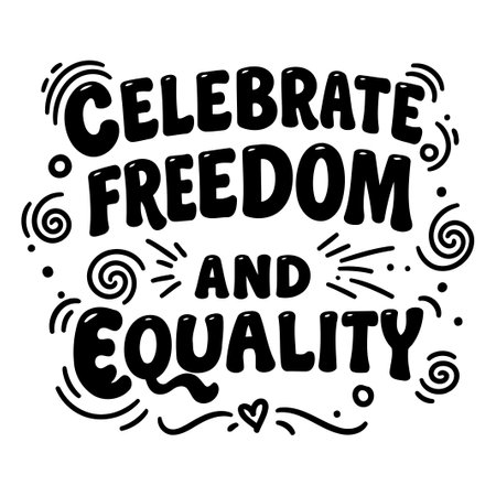 Celebrate Freedom and Equality Graphicのイラスト素材