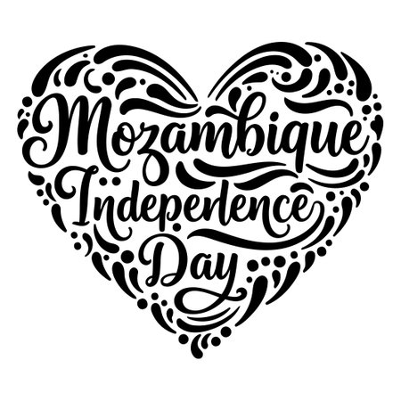Mozambique Independence Day Heart Designのイラスト素材