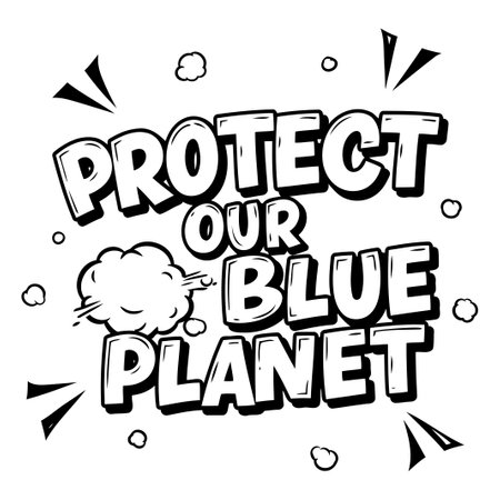 Protect Our Blue Planet Comic Graphicのイラスト素材