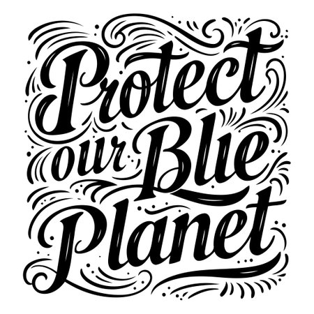 Protect Our Blue Planet Graphicのイラスト素材