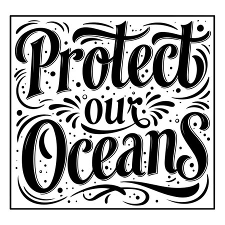 Protect Our Oceans Typography Graphicのイラスト素材