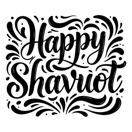 Happy Shavuot Lettering Designのイラスト素材