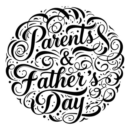 Parents & Father's Day Calligraphy Designのイラスト素材