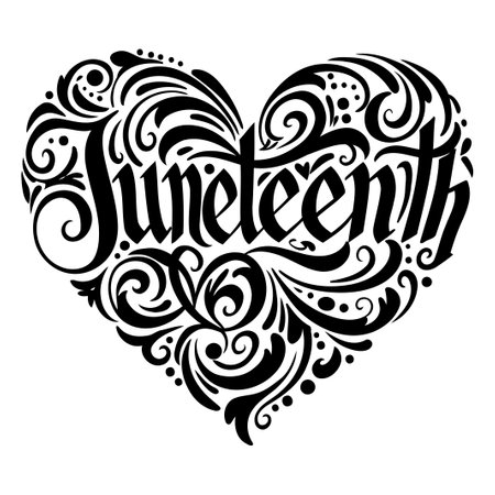 Juneteenth Heart Designのイラスト素材