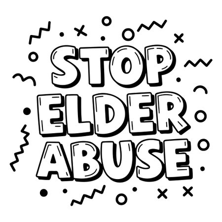 Stop Elder Abuse Graphic for Awareness Campaignのイラスト素材
