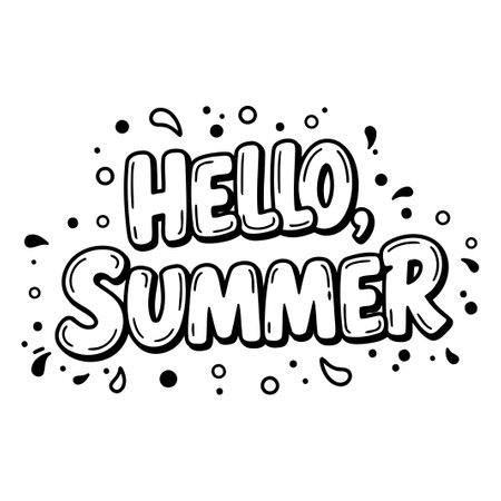 Black and white summer graphicのイラスト素材