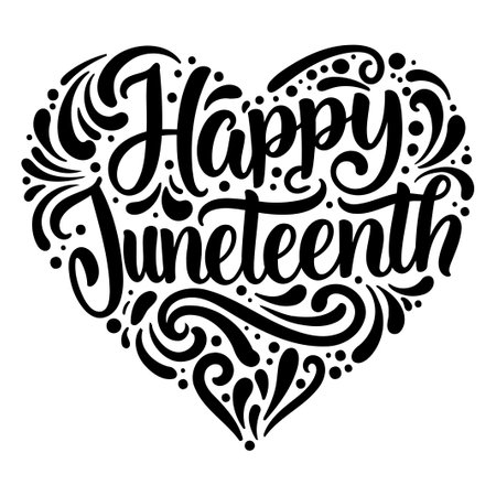Happy Juneteenth Heart Designのイラスト素材