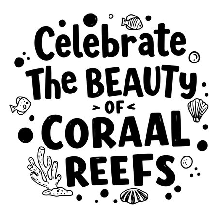 Celebrate Coral Reefs Graphic Designのイラスト素材