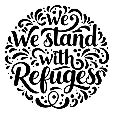 We Stand With Refugees Circular Graphicのイラスト素材