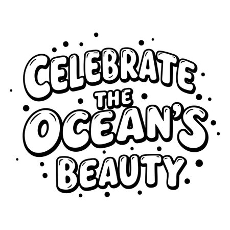 Ocean Beauty Typography Graphicのイラスト素材