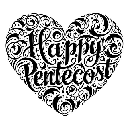 Happy Pentecost heart graphicのイラスト素材