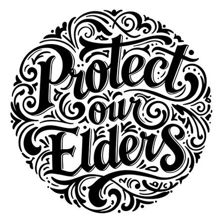 Protect Our Elders Typography Designのイラスト素材