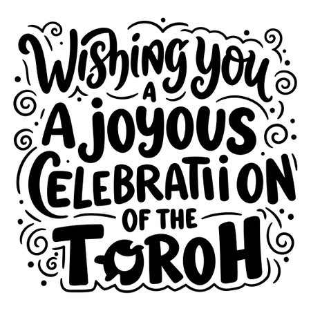 Wishing a Joyous Torah Celebrationのイラスト素材