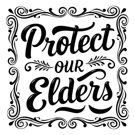 Protect Our Elders. Vintage Typography Designのイラスト素材