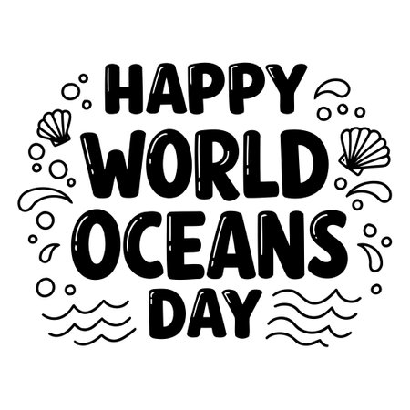 Happy World Oceans Day Graphicのイラスト素材