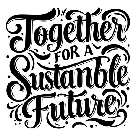 Together for a Sustainable Future Hand Letteringのイラスト素材