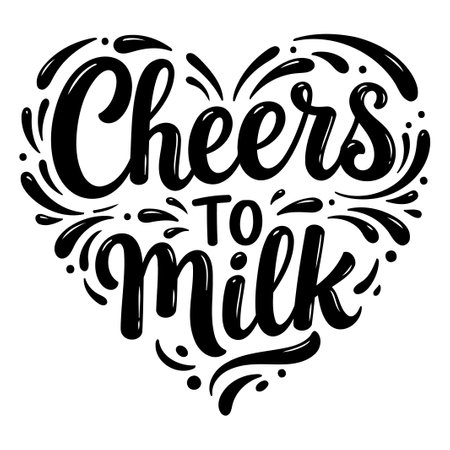 Cheers to Milk Heart Designのイラスト素材