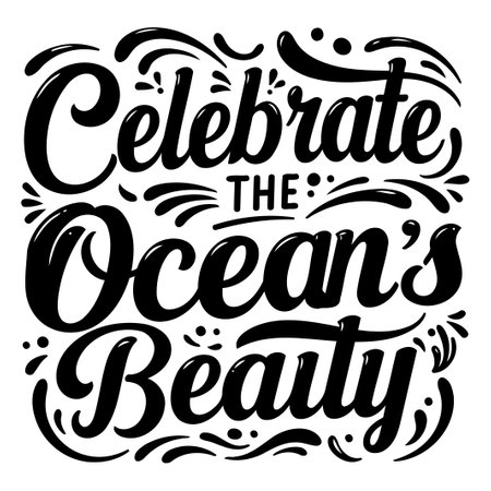Ocean Beauty Typography Designのイラスト素材