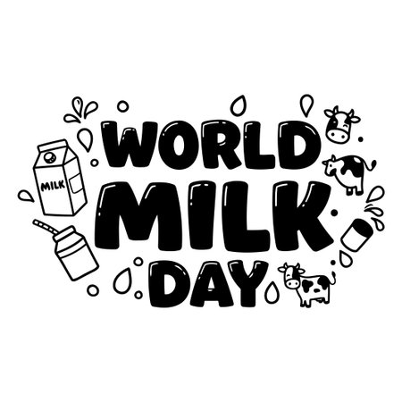 World Milk Day Graphic Designのイラスト素材