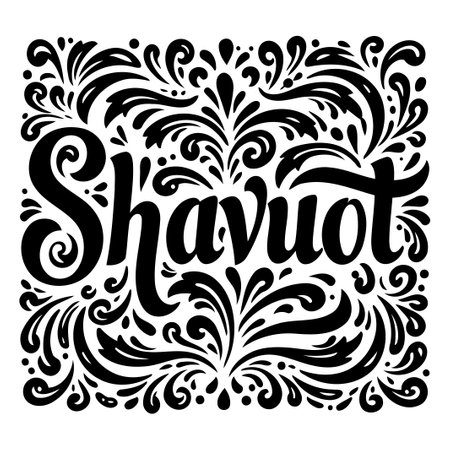 Shavuot Decorative Lettering Designのイラスト素材