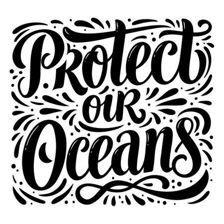 Protect Our Oceans Typography Graphicのイラスト素材