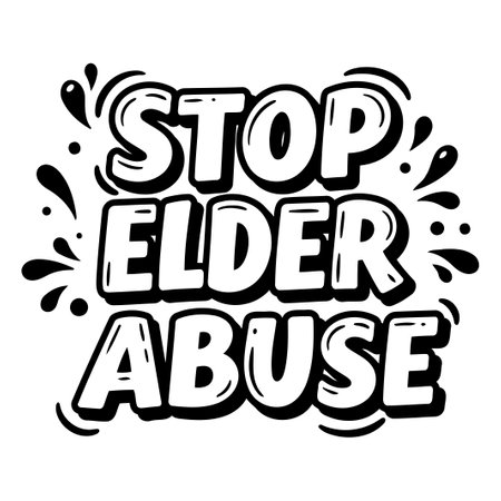 Stop Elder Abuse Awareness Graphicのイラスト素材