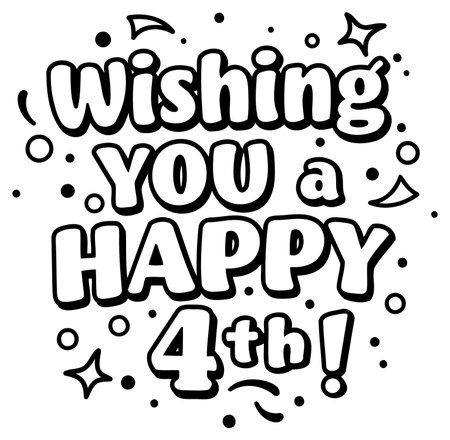 Stylish. bold birthday graphic. perfect for birthday cards. invitations. or social media posts. Black text on white background. accented with playful graphics.のイラスト素材