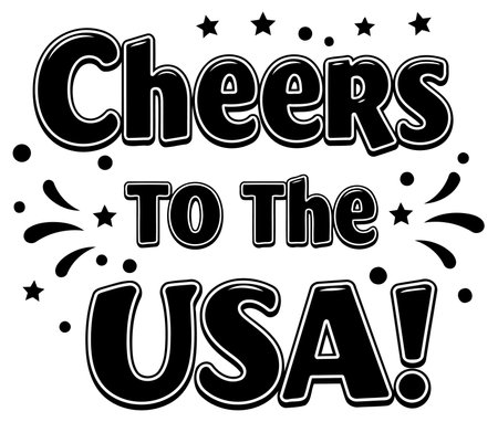 Bold. eye-catching graphic design features playful typography and celebratory elements. ideal for apparel or promotional materials. Excellent for use in advertising. social media. or print.のイラスト素材