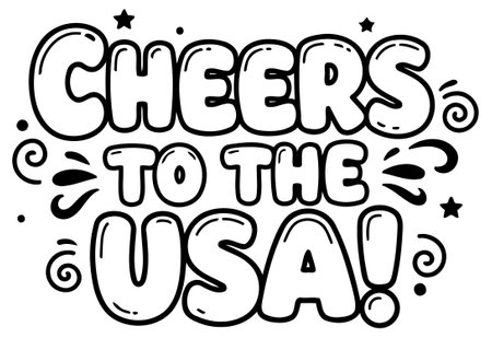 Cheers to the USA graphic design. Motivational message with no specific demographic.のイラスト素材