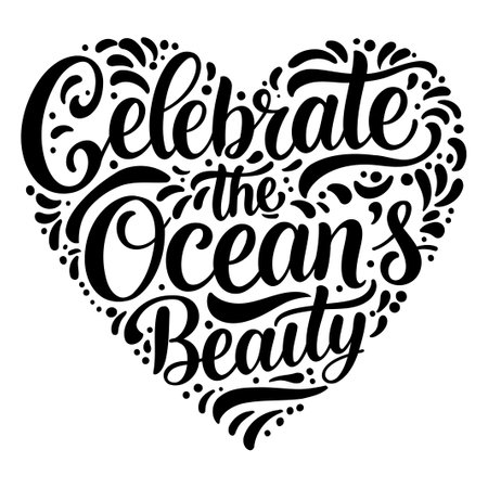 Celebrate Ocean's Beauty Heart Designのイラスト素材