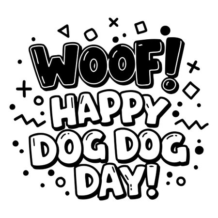 Bold, fun, and quirky graphic design of a simple and colorful text-based message for dog lovers.のイラスト素材