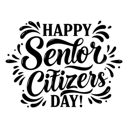 Bold, stylized lettering with decorative flourishes. Perfect for posters, cards, or social media.のイラスト素材