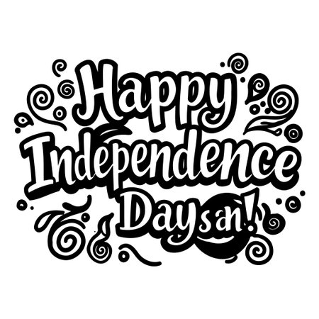A black and white graphic design showcasing an artistic, fun, and patriotic theme. Ideal for posters, t-shirts, or social media graphics.のイラスト素材